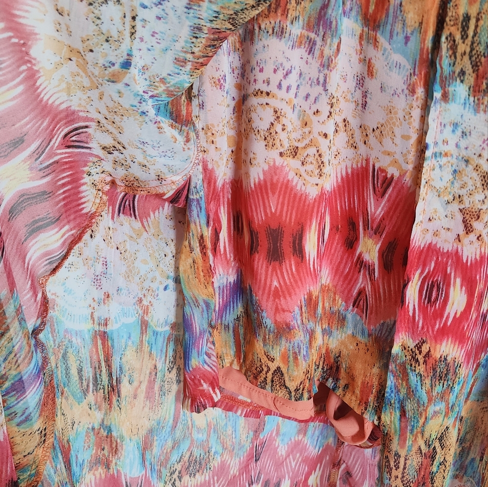 Luxxel romper maxi dress.. Stunning!!  Multi-color and vivid. Size S - Picture 6 of 7
